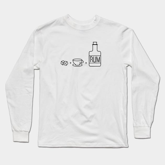 Sugar and Tea and Rum Long Sleeve T-Shirt by LordNeckbeard